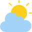 Sol com nuvens